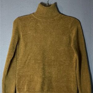 Marsh Landing Turtleneck Sweater Women’s Small Mustard Gold Roll Neck Stretch